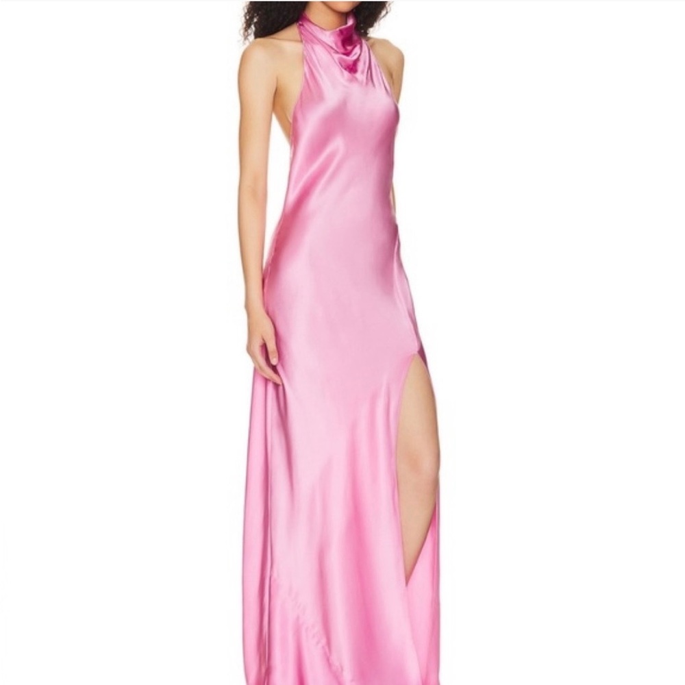 Amanda Uprichard Pink Backless Maxi Dress